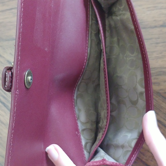 Coach Burgundy Suede Eyeglass Holder, Wallet - Picture 4 of 4